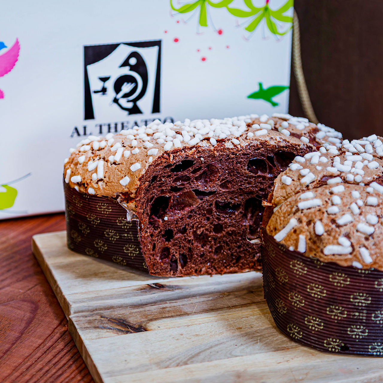 Colomba tre cioccolati taglio
